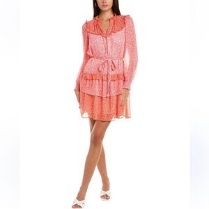 NWT Draper James Brandi Tie Waist Dress Orange Chiffon Size XXL